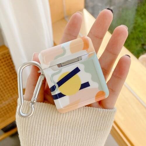 TPU Earphone Case For Apple Airpods 1 2 Wireless Bluetooth Earbuds Charging Box For Apple Airpods 2 1 Cute Simple Painted Sleeve