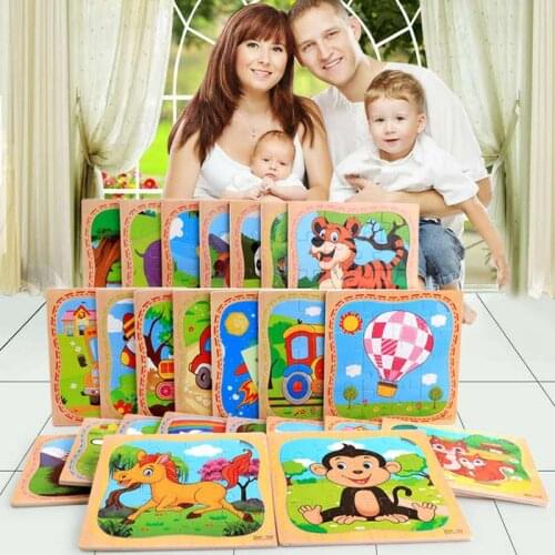 Baby Toys Wooden 3d Puzzle Cartoon Animal Intelligence Kids Educational Brain Teaser Children Tangram Shapes Learning Jigsaw