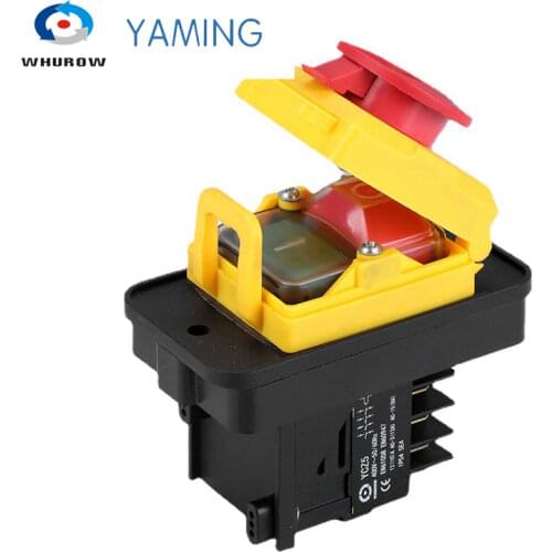 Free shipping Electromagnetic switch starter 10 Pin On Off 16A 230V with protection cover lock waterproof YCZ5-A