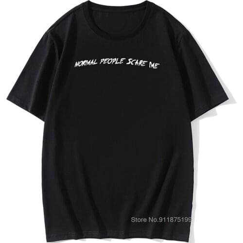 Mens American Horror Story T Shirts NORMAL PEOPLE SCARE ME T-Shirt Basic Awesome Tee Shirt 100% Cotton Oversized Tshirt