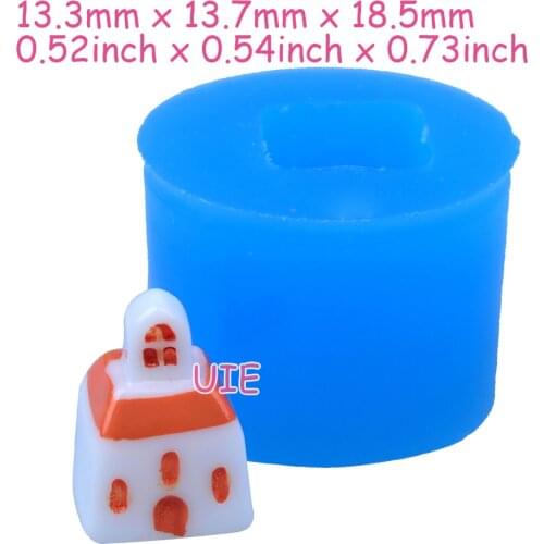FYL377U 13.3mm x 13.7mm x 18.5mm Attic Room Silicone Mold Fondant Cake Decoration Candy Resin Clay Earrings Necklace Craft Soap