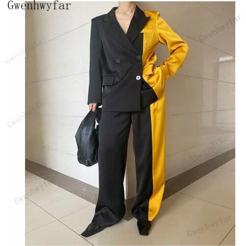 Gwenhwyfar 2020 Couple Models Double Breasted Slim Suit Black Groom Wedding Tuxedo Prom Wedding Business Men Suit (Jacket+Pants