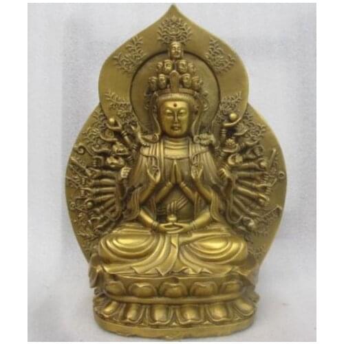 Chinas copper sculpture of guanyin bodhisattva figure of Buddha metal crafts decoration
