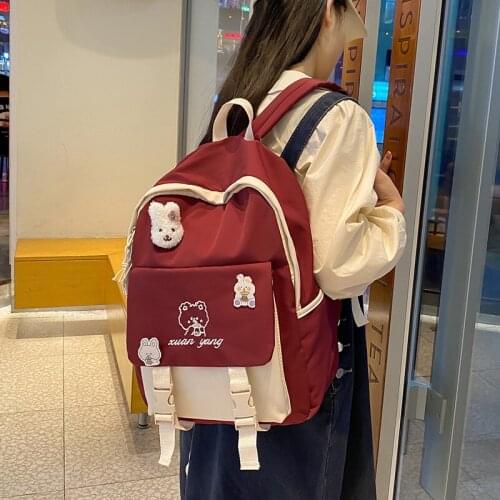 Elementary Childrens Cute Backpack Women Cartoon Embroidery School Bags for Teenage Girls Waterproof Kawaii Travel Backpack New