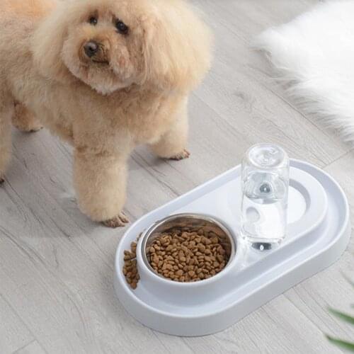 Pet Bowl Cat Dog Bowls Cat Fountain Buoyancy Water Bowl Splash Proof Basin Stainless Steel Dish Pet Products Bebedero Perro