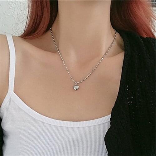 Fashion Simple Geometric Strand Necklace Women Collarbone Chain Romantic Heart Pendant Necklace Jewelry Wedding