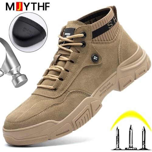 Male Indestructible Shoes Footwear Mens Steel Toe Work Shoes Socks Sneakers Puncture-Proof Safety Shoes Man Industrial Shoes