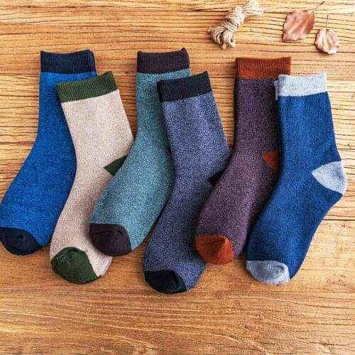 2021 New Mens Thick Sock Warm Winter Socks For Man Cotton Terry Male Casual Fashion Color Streetwear Socks Size 39-44