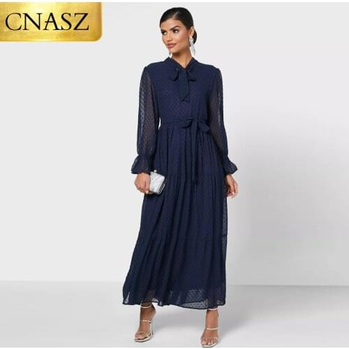 Latest Muslim Islamic Fashion Ladies Dress Middle East Dubai Elegant High Quality Clothing Arab Moroccan Women Dress