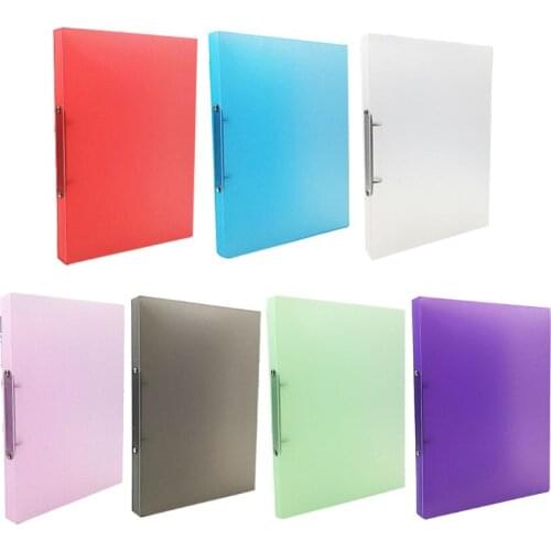 A4 Ring Binder Colorured Transparent Loose-leaf Paper File Folder School Office Document Storage Supply