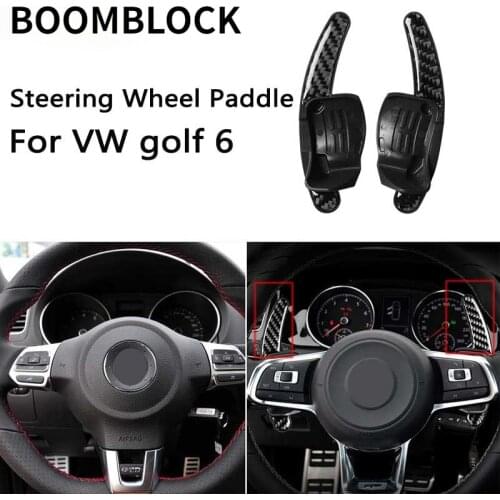 Car Steering Wheel Shift Paddles Shifter Trim Carbon Fiber Cover Auto For VW volkswagen golf 6 gti R MK6 08-12 scirocco 08-16
