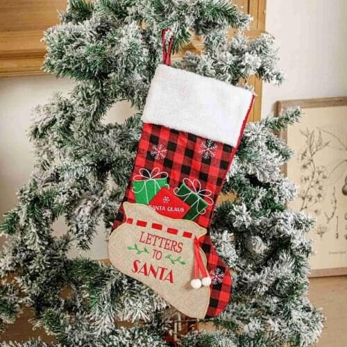 Hot Christmas Stockings Large Xmas Stockings Decorations Letters to Santa for Xmas Holiday Party Home Decoratiom Gifts