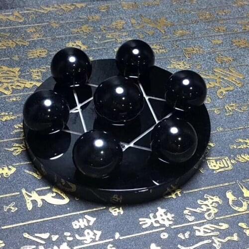Natural obsidian seven star array decoration wind water balloon crystal home office decoration