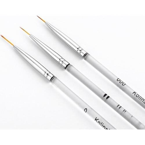 Dropshipping 3 Pcs UV Gel Pen Brush Nail Art Brush Pen Dotting Drawing Paint Salon Tool Set SMJ