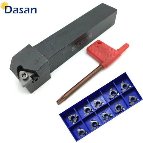 SER1010H11 SER2020K16 SER1616H16 SER2525M16 with16ER 11ER Carbide Inserts Thread Blade Cutter External Threading tool Set