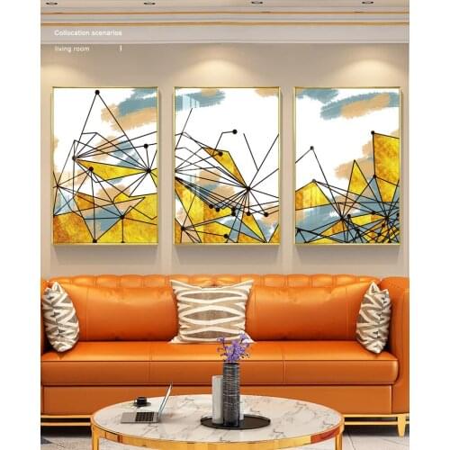 Nordic Geometric Art Pattern Stitching Canvas Print Modular Wall Paintings For Living Room Wall Art Home Decor No Framed