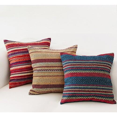 Mediterranean Bohemian Style Chenille Cushion CoverLiving Room Bedroom Sofa Chair Pillowcase Home Decoration