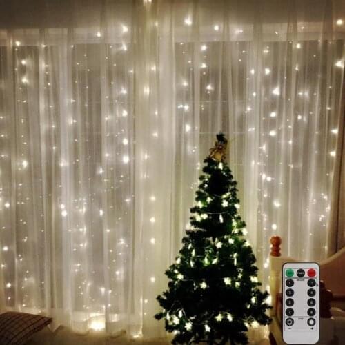 LED Garland Curtain Remote Control USB 3M Fairy String Lights New Year Garland Christmas Ramadan Decoration Teen room Window