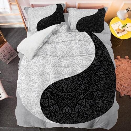 Tai Chi Bagua Formation Comforter Bedding Set Black White 3D Print Luxury Queen King Single Duvet Cover Set Home Textile Decor