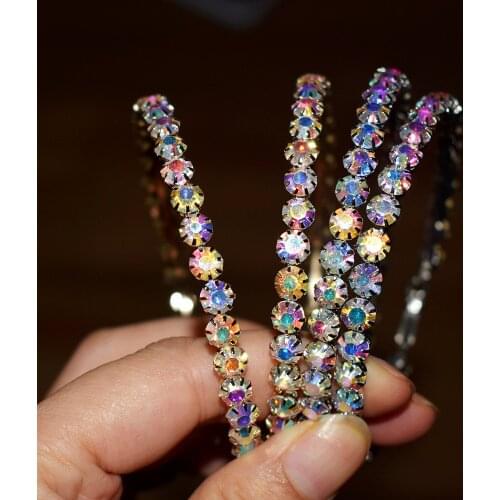 Hot Sale Shiny AB Color Crystal Gems Women Hoop Earrings Jewelry Bohemian Big Circle Collection Earrings Accessories