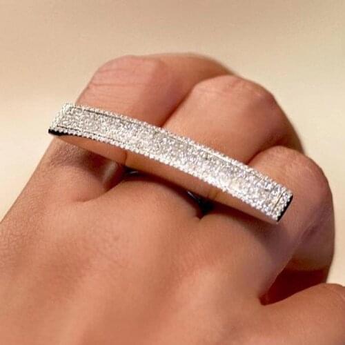 LETAPI Female New Brand Fashion Silver Color Ring for Woman White Cubic Zirconia Wedding Jewelry Luxury Design