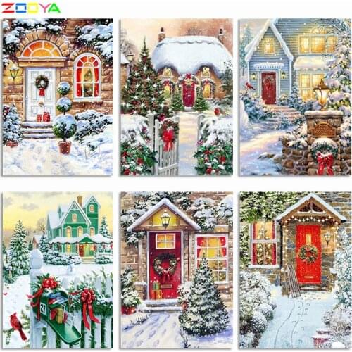 ZOOYA 5d Christmas Diamond Embroidery Diamond Painting Snow Full Square Diamond Cartoon Painting Rhinestone Wall Sticker A60033