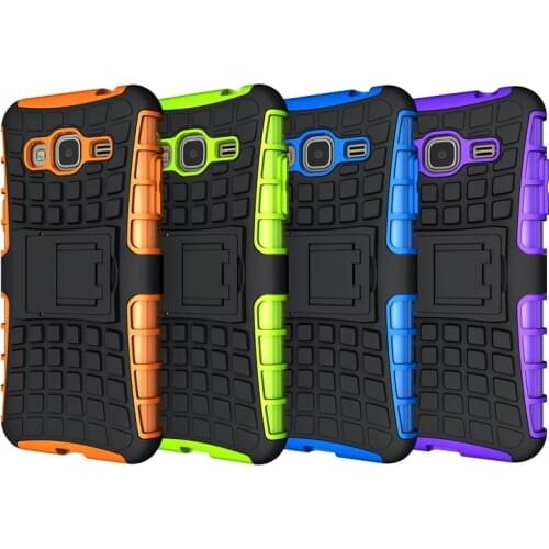 100pcs/lot Free Shipping New Hybrid Kickstand Rugged Rubber Armor Hard PC+TPU 2 In 1 Case Stand For Samsung Galaxy J3 2016 J320