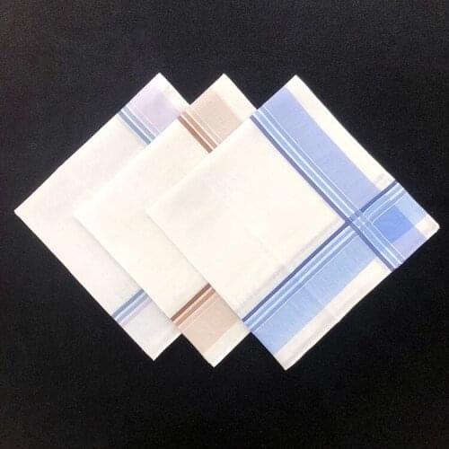 12PCS 40 * 40CM Cotton Light-colored Handkerchief Mens Handkerchief Wipe Sweat Square