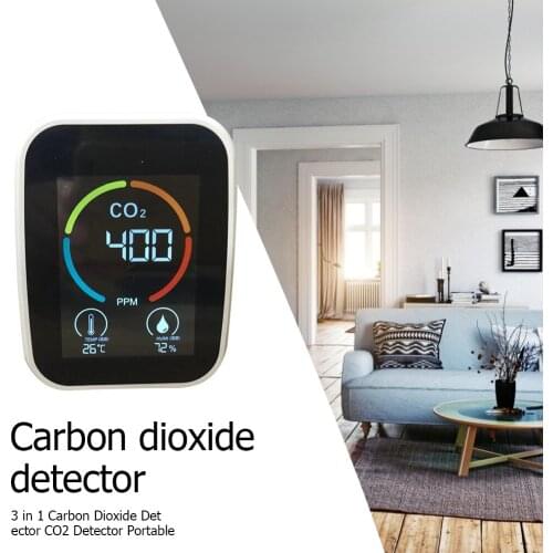3 in 1 Portable CO2 Meter Temperature Humidity Sensor Tester Air Quality Monitor Analyzer Carbon Dioxide Gas TVOC Detector