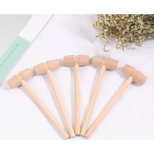 Wooden Hammer Mallet Carving Tool Leather Craft Jewelry Making Hammers Hand Tools 5PCS