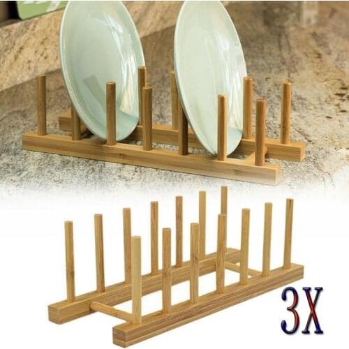 6/5/3 Layer Bamboo Dish Rack Cup Tray Dryer Drying Rack Storage Storage Box Dish Drain Wooden Dish Dish Rack Kitchen Family