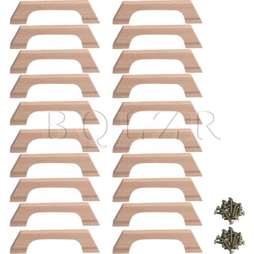 BQLZR 20PCS Beech-Wood Cabinet Drawer Pull Handles Hole Space 96mm with Screws