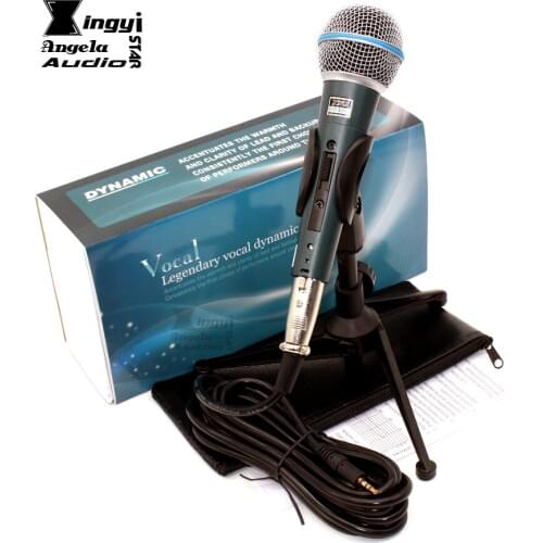 BT58A Professional Switch Dynamic Wired Microphone Stand Desktop Mic Metal Holder For Computer Karaoke BETA 58A With Audio Cable