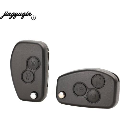 Jingyuqin for Renault Megane Dacia Modus Espace Duster Clio Modified Key 2 Buttons Flip Folding Remote Key Cover Case Fob Shell