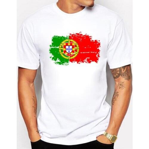 Portugal Flag New Fashion Tee shirts Short Sleeve T-shirts Reminiscence Portugal Flag Summer Style Fitness Tshirts For Men