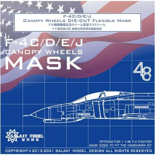 Galaxy C48024 1:48 Scale F-4C/D/E/J Canopy Wheels Flexible Mask for Hasegawa Model