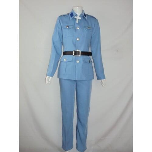 Axis Powers Hetalia APH Finland Tino Vainaminen Anime Custom Made Army Uniform Cosplay Costume 11