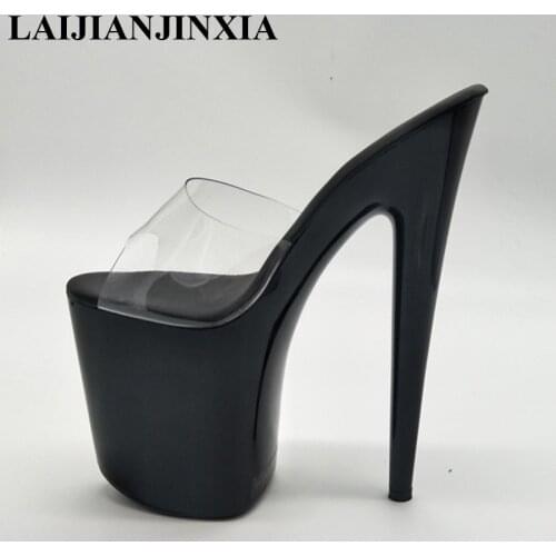 LAIJIANJINXIA 20 CM High Heels Slippers Club Night Shoes Sexy Pole Dancing Shoes Platform Womens Shoes Dance Shoes E-028