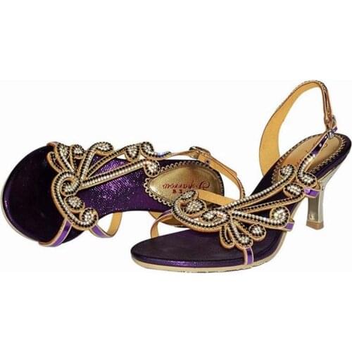 Hot new 2018 Brand Sexy High Heels Shoes Summer New Sandals Luxury Diamond Female Rhinestone Gladiator Shoes Party Pumps Buckle