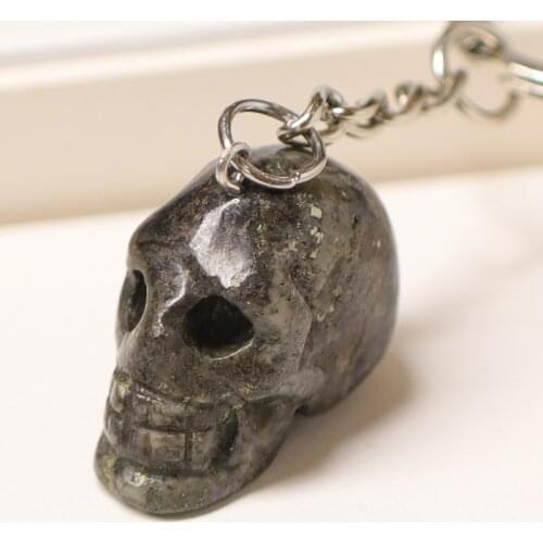 Miniature Crystal Skull Natural Quartz Skull Decoration Healing Gem HandMade Keychain Gift