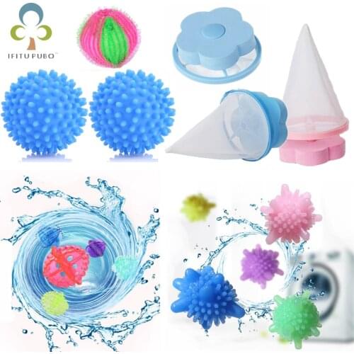 Reusable Hair Removal Catcher Filter Mesh Pouch Cleaning Balls Bag Dirty Fiber Collector Washing Machine Laundry Balls Discs YJN