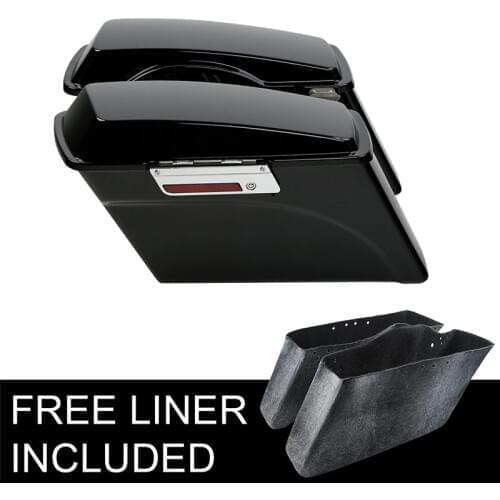 Motorcycle ABS Black Saddlebags with Lid Latch Keys For Harley Road King Electra Glide Road Glide Ultra 1993-2013 2012
