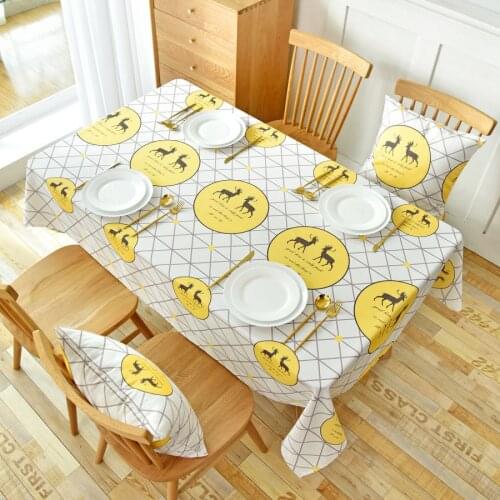 Cartoon Deer Tablecloth Waterproof Digital Print Rectangular Coffee Dining Household Restaurant Cabinet JS131C