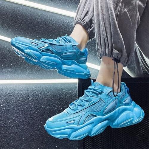 Thick Sole Height Increasing Dad Shoe Men Sports Running Shoes 2021 Casual Tennis Footwear Wear-Resisting Low Help Sneakers