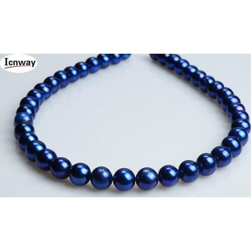Natural Freshwater Pearl blue 10-11mm round For Jewelry Making 15inches DIY necklace bracelet earring FreeShipping Wholesale