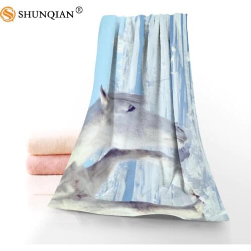 New Custom Horse Towel Printed Cotton Face/Bath Towels Microfiber Fabric For Kids Men Women Shower Towels