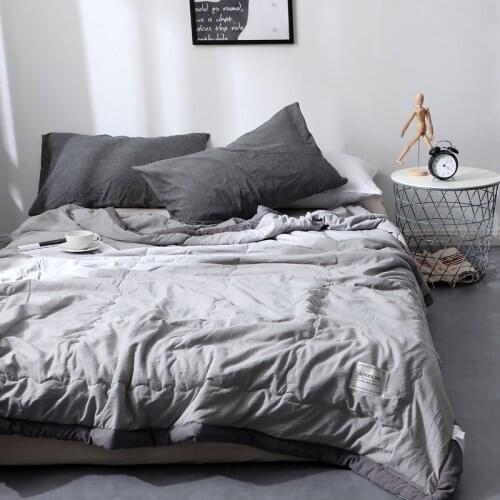 Solid Summer Duvet Quilt Blanket Air Condition Quited Bedspread Elegant Patchwork Coverlet Queen King Cubrecam Bed Cover Colcha