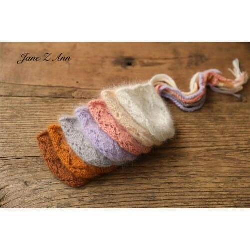 Solid color Checkered mink velvet hat newborn photography props infnat twins studio shooting accessories