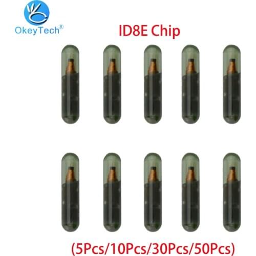 OkeyTech 5/10/30/50Pcs Transponder ID8E Glass Auto Car Key Chips For Honda Accord Remote Key Not Coded Blank 8E Tube For Audi