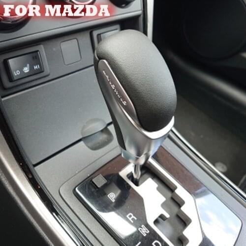 Real Leather Car Gearbox Handles Automatic Gear Shift Knob Stick Lever For Mazda 3 5 6 8 For MX-5 CX-5 CX-7 CX-9 Car Styling